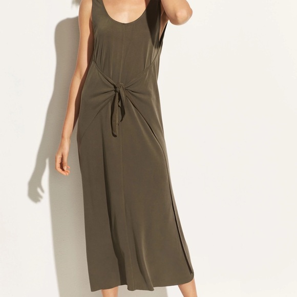 Vince Dresses & Skirts - Vince Sleeveless Scoop-Neck Midi Dress in Olive